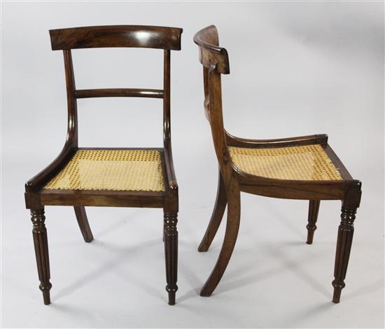 A set of six early 19th century rosewood dining chairs,